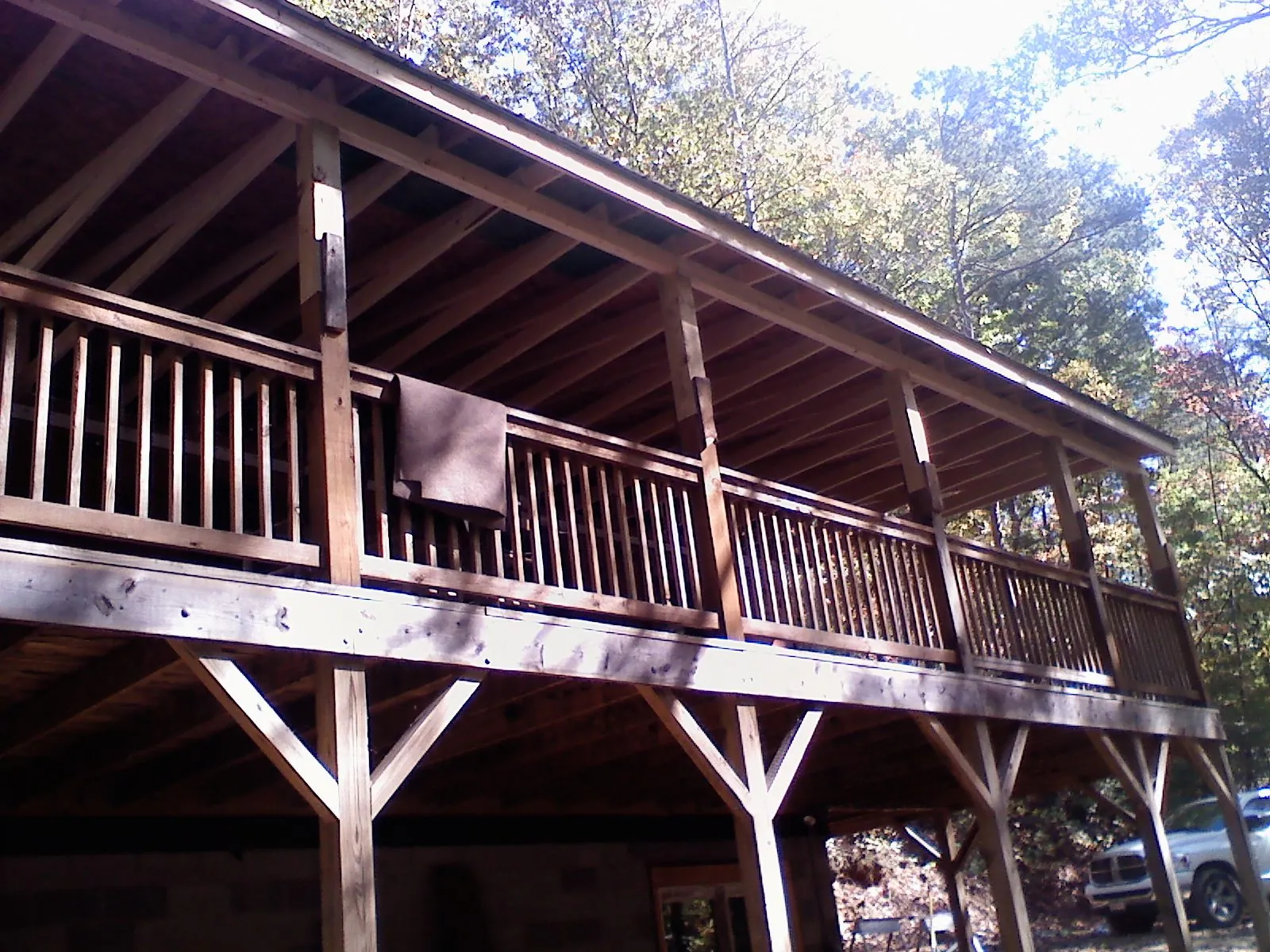 Timber framing under a new elevated porch and deck — Roof Leak Repair in Black Hawk by Roofing Brothers